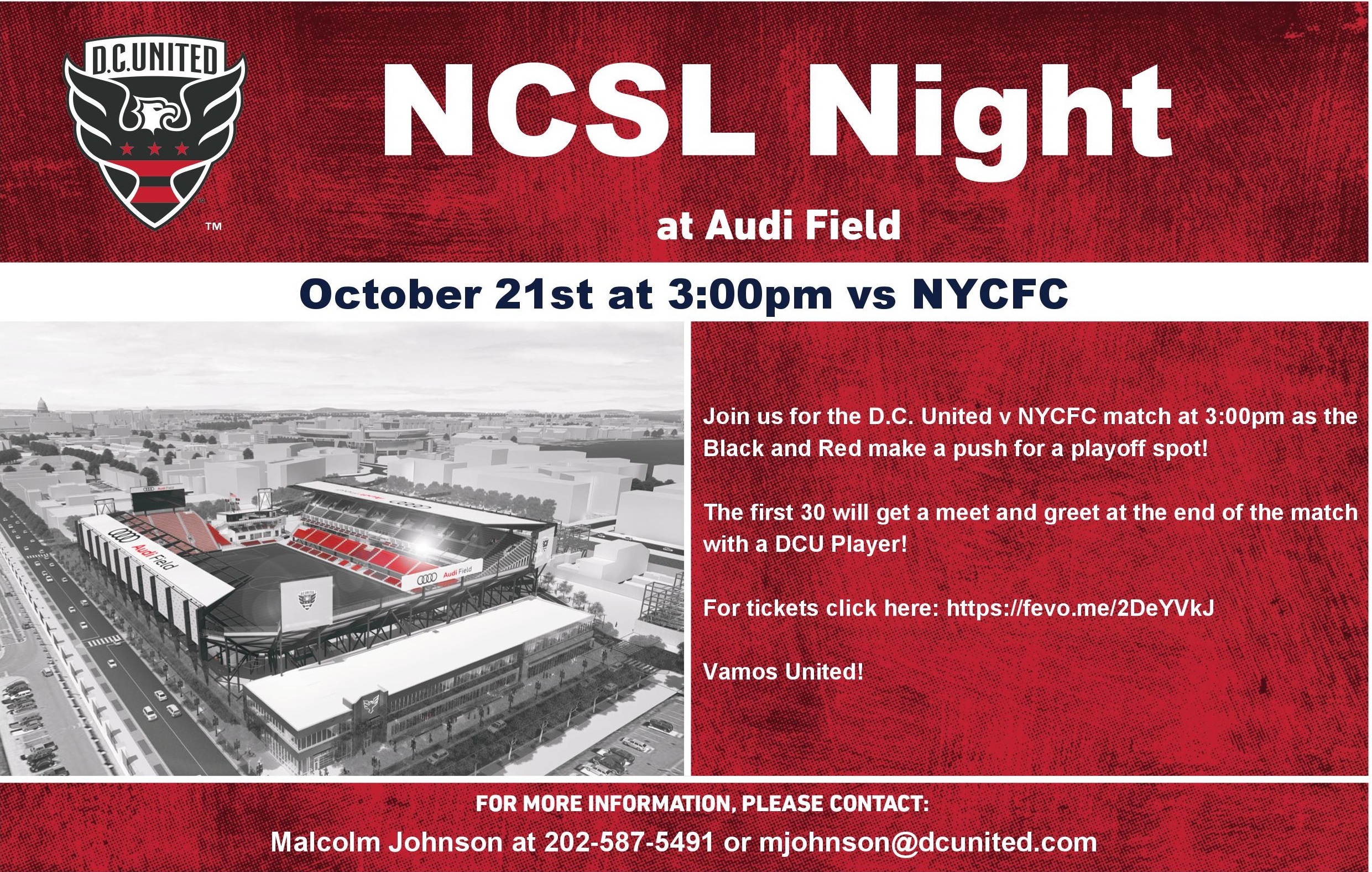 NCSL Night @ DC United | Sun., October 21st vs. NYCFC